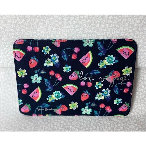 VERA BRADLEY Passport Cover in Fruit Grove Pattern. “bon voyage” - Picture 1 of 6